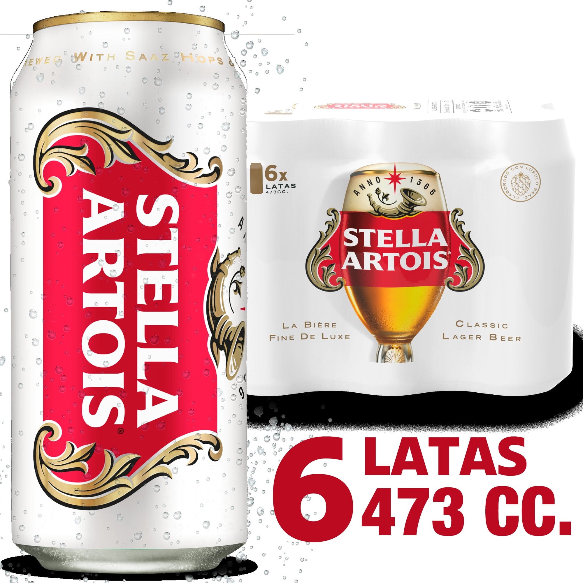 Cerveza Premium Lager Latas Pack 6 Un 473 ml c/u Stella Artois