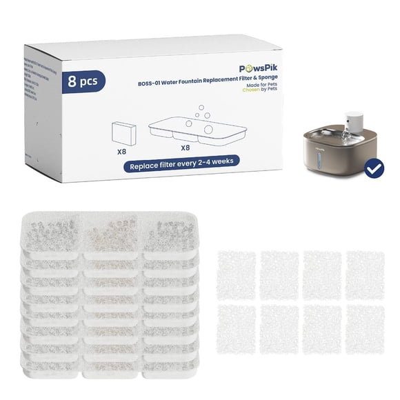 Filtros para fuente de agua PAWSPIK BOSS-01 - paquete de 8