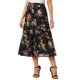thumbnail image 1 of INSPIRE CHIC Falda Floral de Mujer con Volantes en Capas de Chifón A-Line Maxi Falda Negro Rosa M, 1 of 6