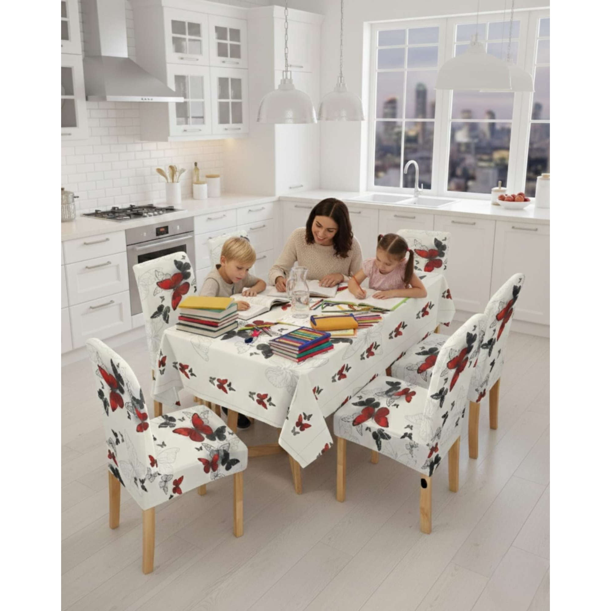 Myl Todo Hogar - Set Comedor 6 Personas Mantel Antimanchas Y Fundas De Silla