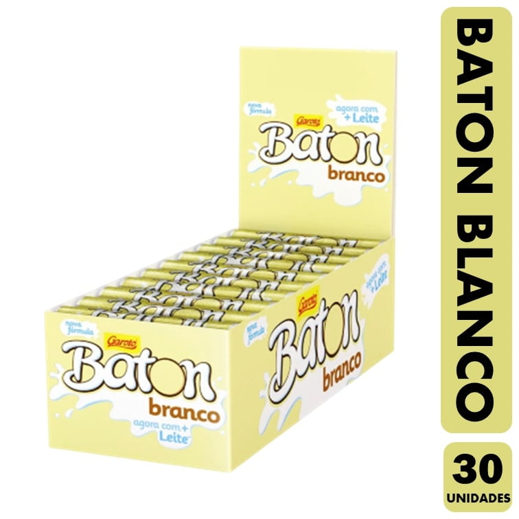 Garoto - Baton De Chocolate Macizo Blanco (caja Con 30 Unidades)