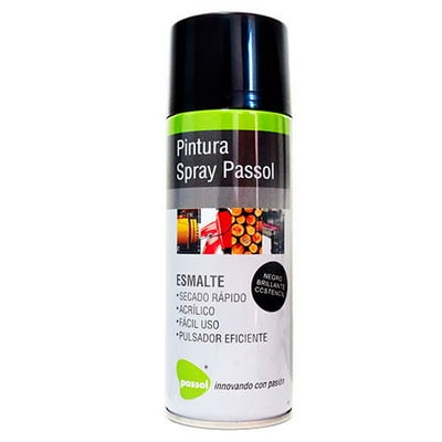 Pintura Spray Esmalte Negro 400 Ml Passol