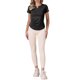 thumbnail image 2 of Tops de entrenamiento elásticos para mujeres de manga corta para correr, camisetas atléticas de gimnasio, cuello redondo, secado rápido, camisetas L negras, 2 of 6