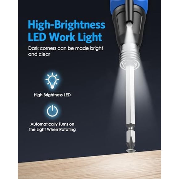 Destornillador Eléctrico AMIR 3.6V 2en1 Inalámbrico LED USB