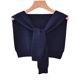thumbnail image 1 of suxuMhao Encogimiento de Punto Azul Oscuro Chal Tejido Envolvente Chal de Hombro Anudado Bufanda en Capas Cuello Falso Sólido Suave Cubierta de Hombro Envoltura Ligera para Habitación con Aire, 1 of 2