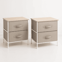 Klik Muebles - Pack De 2 Veladores Con Cajones De Tela - Gris