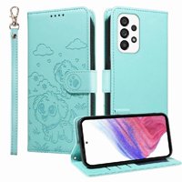 Funda Billetera Foxdock Compatible Con Samsung Galaxy A53 5G, Diseño Perrito Tierno, Ranuras Para Tarjetas Y Soporte Plegable
