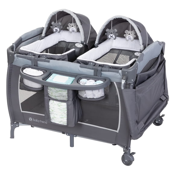Baby Trend Lil' Snooze Deluxe III para gemelos Cozy Grey