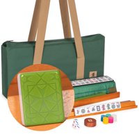 Yellow Mountain Imports - Juego De Mahjong Americano, 166 Fichas Amarillas Con Verde De Montaña, Santorini