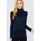 thumbnail image 1 of Saronite Camiseta Básica de Punto de Rayón con Cuello Alto y Manga Larga, Azul Marino (para Mujer), 1 of 4