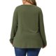 thumbnail image 4 of Agnes Orinda Blusas de Mujer Tallas Grandes Mangas Largas Cuello en V Sueltas con Botones Decorativos 1X Verde Militar, 4 of 8