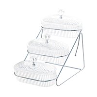 Magideal - Tazón De Frutas Plátano De Torta De Postres De Fruta Seca Con Soporte Para Servir Bandeja De Aperitivo Para Fiestas Cocina De Boda , Claro, 3 Capas