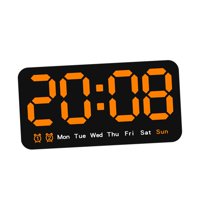 Magideal - Reloj Digital Led De Escritorio Despertador Temperatura Portátil Escritorio Reloj De Pared Reloj Electrónico Para Dormitorio Salón Hogar Sala De Estar Naranja
