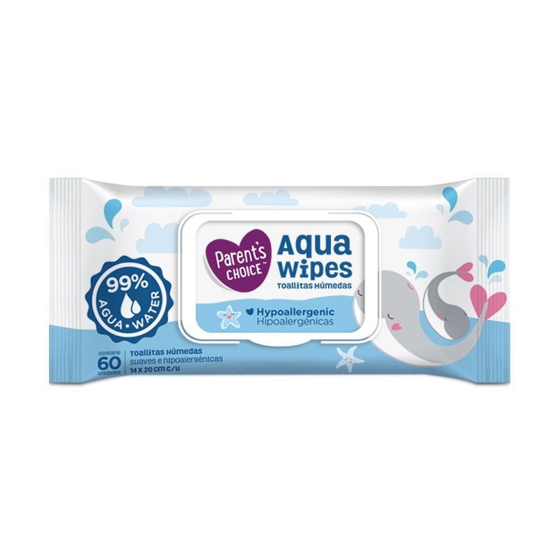 Toallitas Húmedas 99% Agua, Baby Wipes 60 Un Parent's Choice