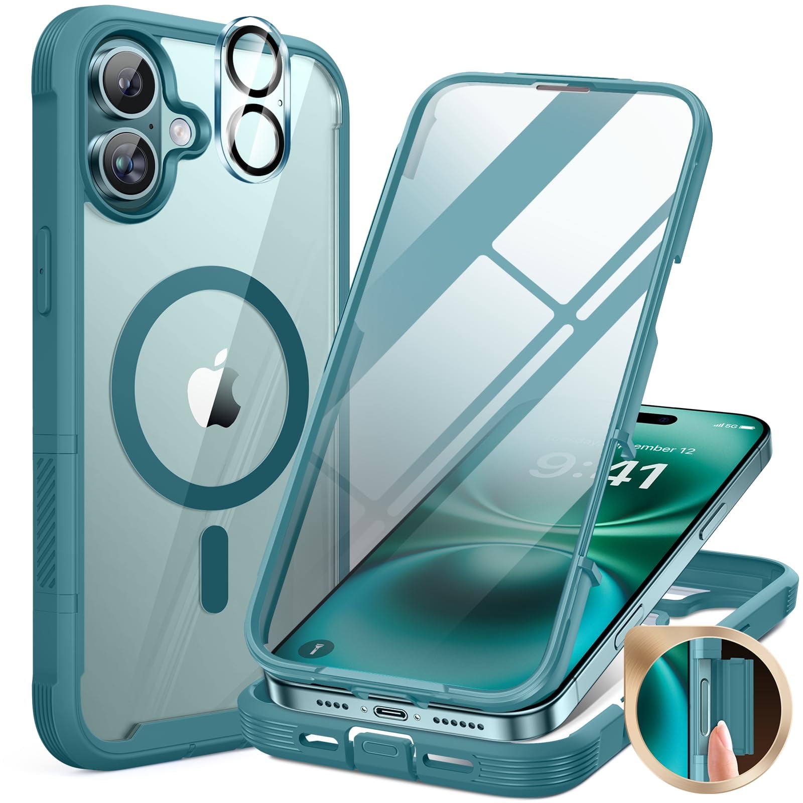 Funda Miracase Para Iphone 16 De 6.1 Pulgadas Con Protector De Pantalla