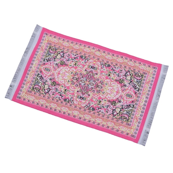 Alfombra Tejida 1:6 1:12, Minialfombra Turca Con Escena De Vida De Simulación Para Adornos Para El Hogar, Rosa