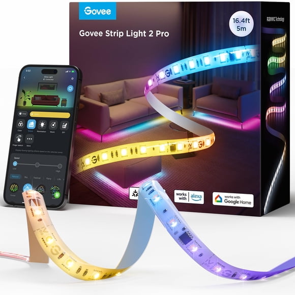 Tira de luces LED Govee RGBIC Strip Light 2 Pro de 16.4 pies con Matter