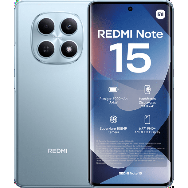 Xiaomi Redmi Note 15 Glacier Blue 8GB RAM+ 256GB Memoria -Nuevo