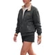 thumbnail image 4 of INSPIRE CHIC Chaqueta Bomber de Mujer con Cuadros de Imitación de Piel Ante de Color Contrastante con Cremallera y Puños Elásticos Pequeña Gris, 4 of 6