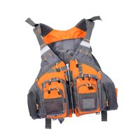 Ioensy - Chaleco De Pesca Práctico Multiusos Ajustable Cómodo Multibolsillos Naranja