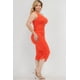 thumbnail image 3 of Saronite Vestido Midi Ajustado de un Solo Hombro con Fruncido, Sexy y Liso, Poinciana (Talla Grande para Mujer), 3 of 4