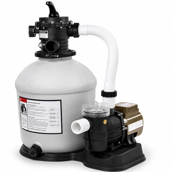 Bomba de filtro de arena para piscina XtremepowerUS de 16" con temporizador de 3/4 HP
