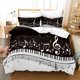 thumbnail image 2 of Music Note Piano Quilt Duvet Cover Set Bed Linen Bedroom Decor 3-Piece Bedding Set, 2 of 5