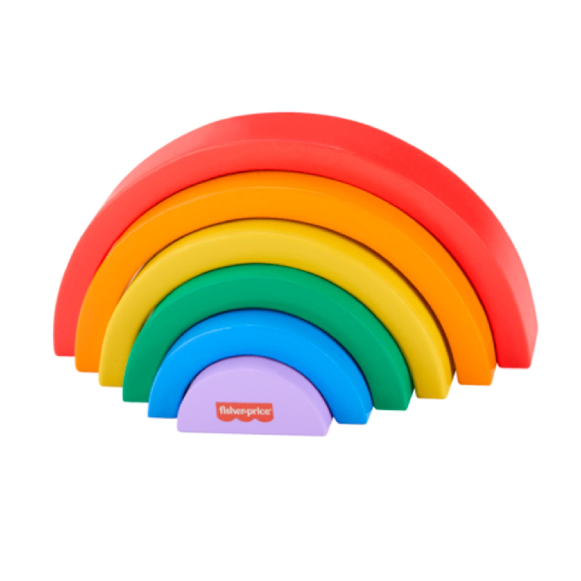 Fisher-Price - Juguete Para Bebés Arcoiris Apilables De Madera - Fisher Price