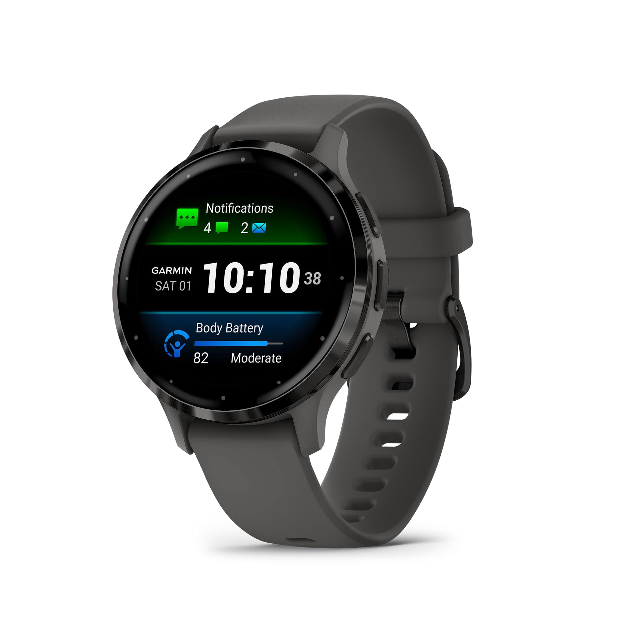 Reloj Inteligente Garmin Venu 3s Slate De Acero Inoxidable De 41 Mm
