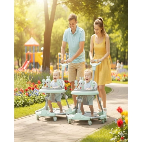 Myl Todo Hogar - Pack 2 Andador Infantil Ergonomico Con Diseño De Conejito Y Manija De Empuje Verde Menta