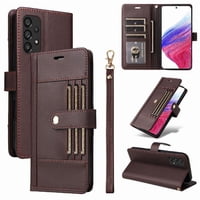 Foxdock Funda Tipo Cartera Para Samsung Galaxy A52 – Cubierta De Cuero Pu Con Múltiples Ranuras, Bolsillo Para Efectivo Y Correa De Muñeca