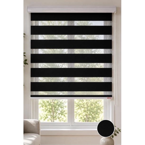 Cortina Roller Duo Zebra Dia y Noche 060X160 negro 060X160