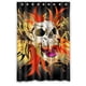 thumbnail image 1 of Cortina de ducha con diseño de calavera de fuego y ganchos (48 x 72 pulgadas), 1 of 3
