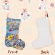 thumbnail image 3 of Plátanos en Pijamas Tema: Calcetines de Navidad, fino lino blanco para colgar en escaleras y chimenea, decoración navideña para el hogar, regalo de Navidad. 45cm × 32cm, 3 of 5