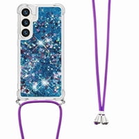 Funda Foxdock Para Samsung Galaxy S25 Con Cuerda Ajustable, Brillo Líquido, Protección Antigolpes Y Lente – Ideal Para Regalo