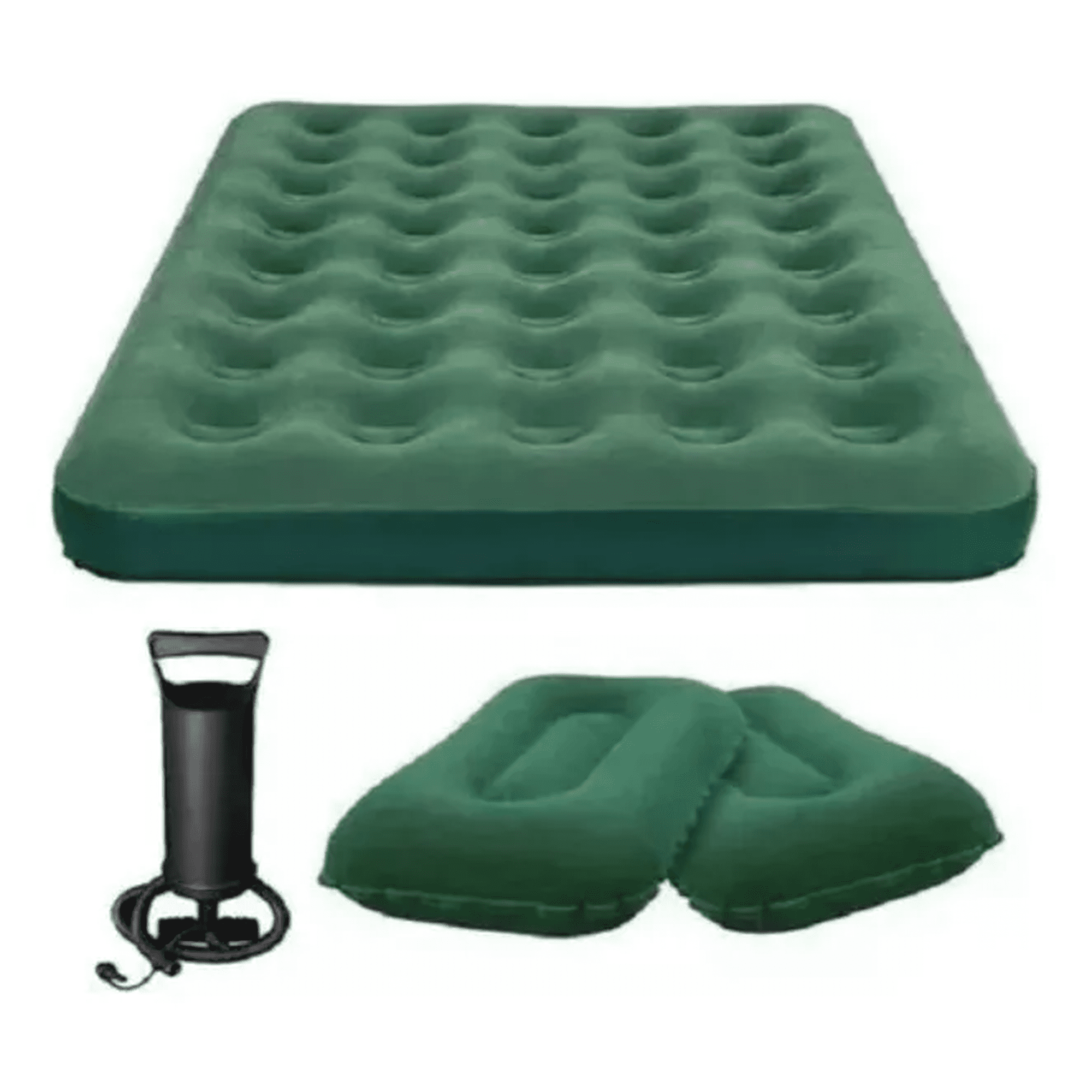 Genérico - Combo Colchón Doble + 2 Almohadas + Inflador Para Camping