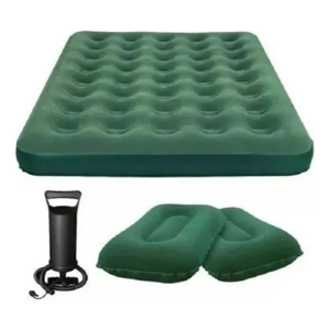 Genérico - Combo Colchón Doble + 2 Almohadas + Inflador Para Camping