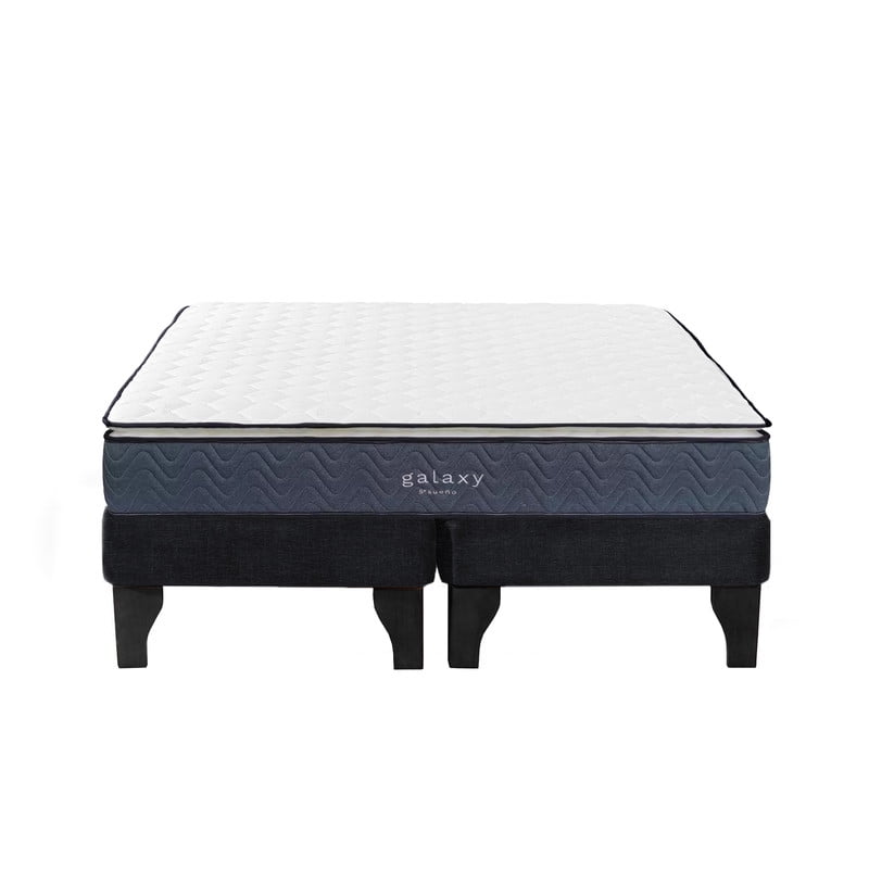 Cama Europea Galaxy 2 Plazas 150X190 Cm Base Colchón Negro