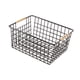 thumbnail image 1 of Cesta De Almacenamiento De Hierro Multiusos, Contenedor De Almacenamiento Metálico Para Armarios, Hogar, Dormitorio, Color Negro, 36 X 25 X 16 Cm., 1 of 5