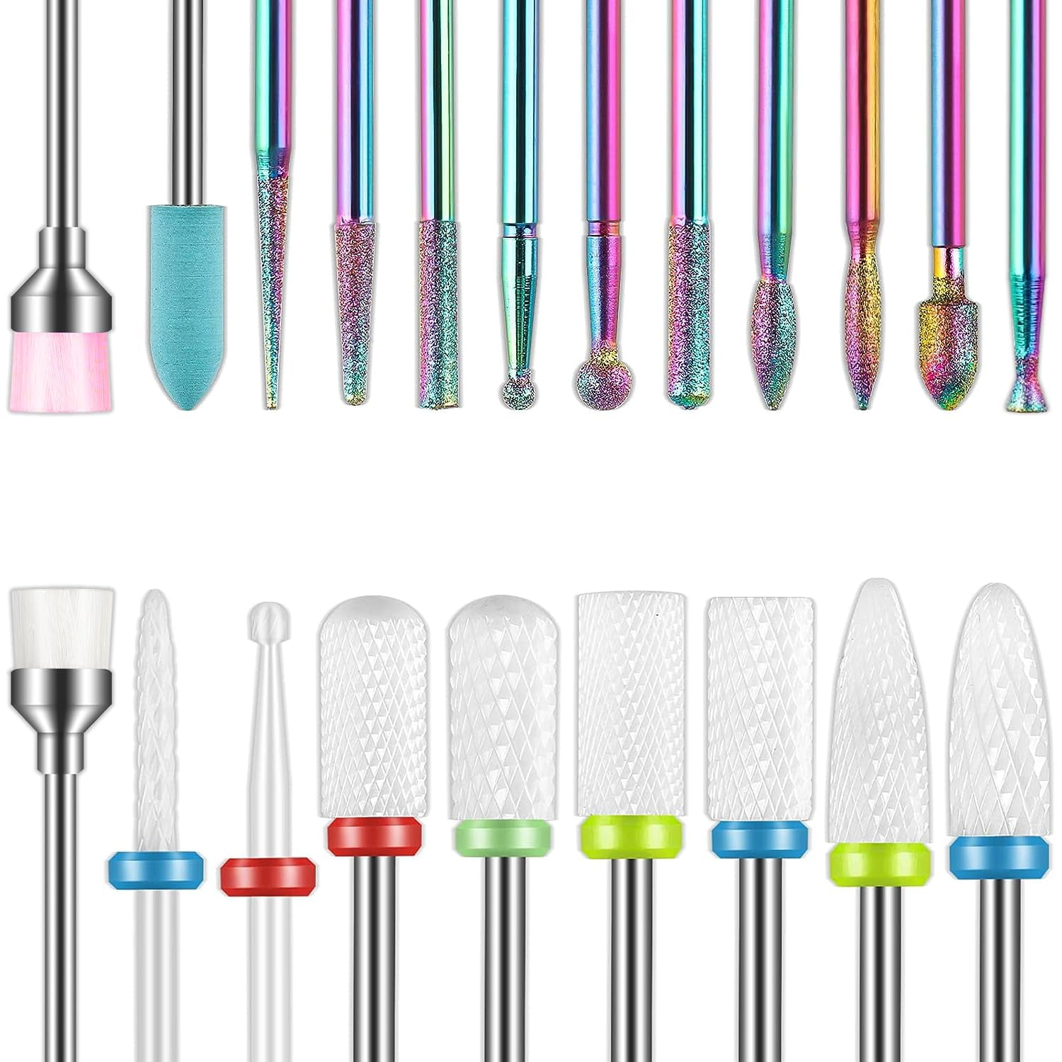 Juego De Brocas Para Uñas Depvko, 21 Piezas, Con Lima Eléctrica