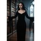 thumbnail image 1 of Disfraz de Morticia para Halloween para Niñas y Mujer, 1 of 2