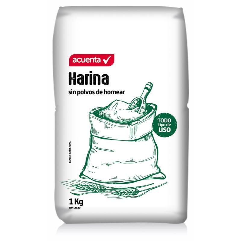 Harina Sin Polvos De Hornear 1 kg Acuenta