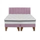 thumbnail image 1 of Cama Europea Stella 2 Plazas + Respaldo Tubular Madera Rosada, 1 of 3