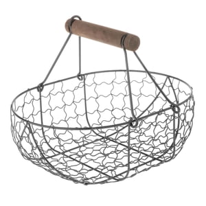 Bothyi - Cesta De Frutas Geométrica Bandeja De Servicio Metal Rústico Para Oficina Festival Vacaciones Negro L