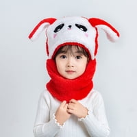 El Edén - Gorro Con Cuello Para Niño/A Diseño Conejo, Invierno Talla M Rojo