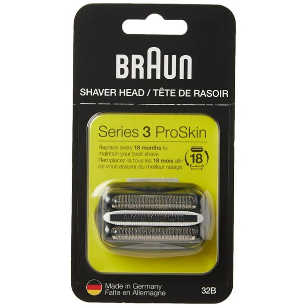 Braun Series 3 32B Foil & Cutter Replacement Head, compatible con los modelos 3000s, 3010s, 3040s, 3050cc, 3070cc, 3080s, 3090cc (el embalaje puede variar) Braun Braun