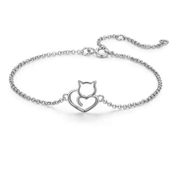 Pulsera gato plata 925