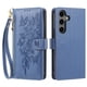 thumbnail image 2 of Funda Billetera Floral en Relieve samsung galaxy S24 con Tarjetero y Cremallera Azul, 2 of 6