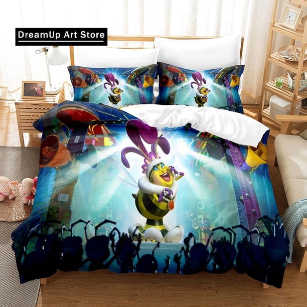 x1509 Bed SheetsBeat Bugs Bedding Set Twin Full Size Bed Set Adult Kid Bedroom Duvet cover Sets Anime Bed Sheet Set 3-Piece Bedding Set (1 Duvet Cover + 2 Pillow Shams) nj1509