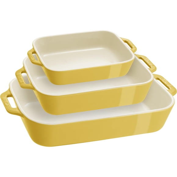 Juego de bandejas para hornear STAUB Ceramic Rectangular, 3 piezas, color cidra